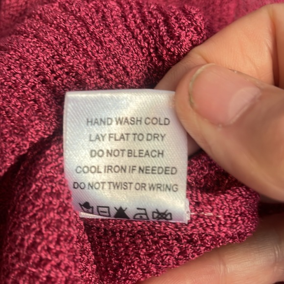 Super Down Rose Loose Knit Open Back Sweater S - Picture 8 of 8